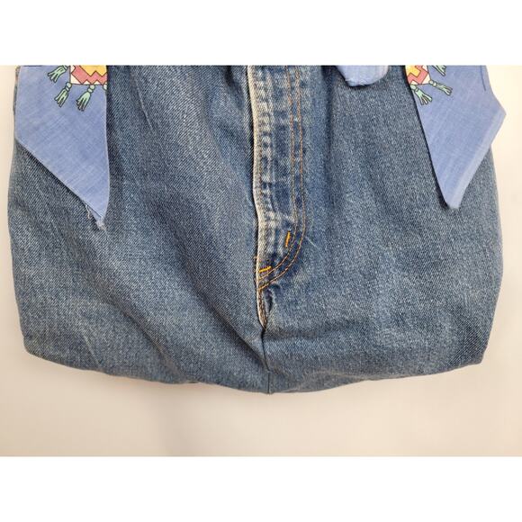Vintage Denim Y2K Shabby Chic Boho Crossbody Shoulder Strap Handbag - Picture 4 of 10